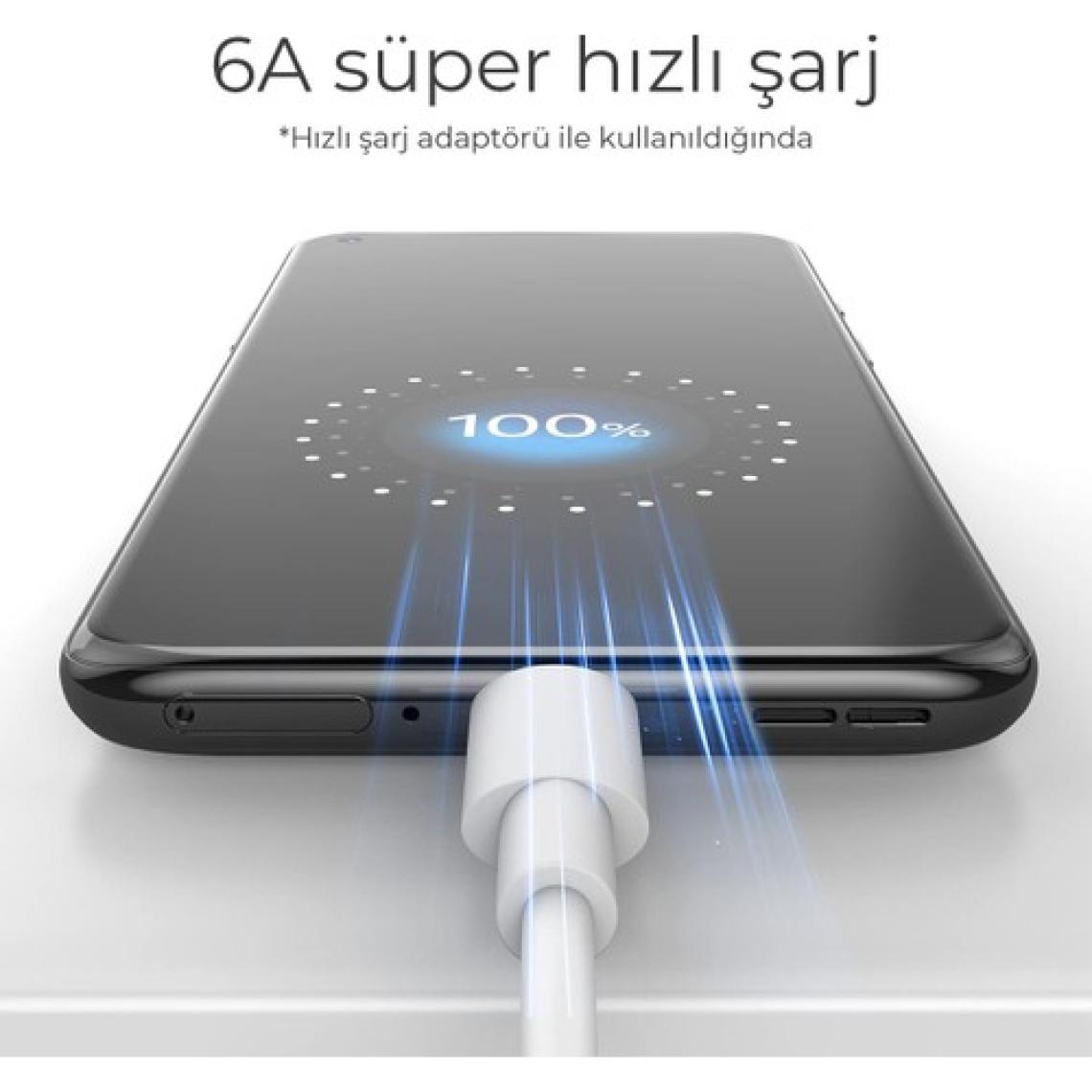 Woyax by Deji Samsung Xiaomi Uyumlu Type-C 67w Hızlı Şarj ve Data Kablosu 1.2m