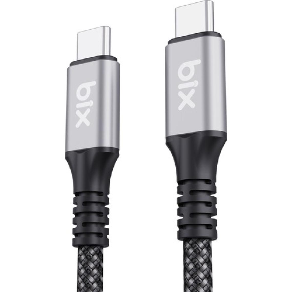 Bix BXCC242 USB4 Thunderbolt 3/4 Uyumlu USB-C IF Sertifikalı 240W 40Gbps 8K 60Hz UHD Hızlı Şarj, Data ve Görüntü Aktarım Kablosu 1 Metre