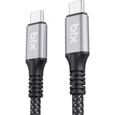 Bix BXCC242 USB4 Thunderbolt 3/4 Uyumlu USB-C IF Sertifikalı 240W 40Gbps 8K 60Hz UHD Hızlı Şarj, Data ve Görüntü Aktarım Kablosu 1 Metre