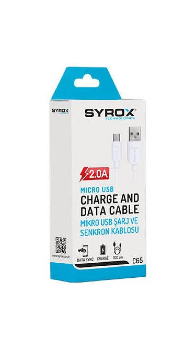 Syrox SYX-C65 1 m Micro USB 2.0A Hızlı Şarj ve Veri Aktarım Kablosu – Dayanıklı ve Uzun Ömürlü Tasarım