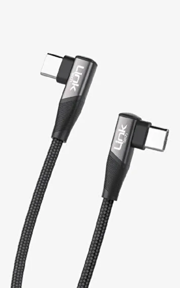 Linktech K595 Safe 60W Type-C - Type-C 90 Derece Data/şarj Kablosu 1.5mt