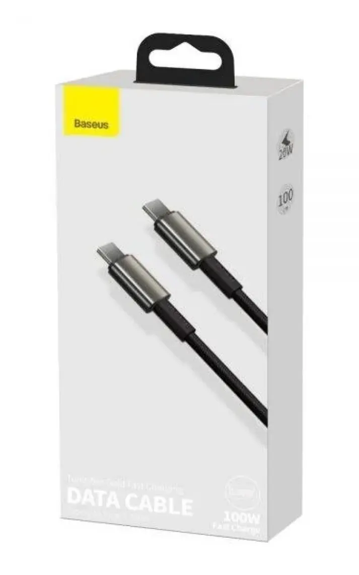 Baseus Tungsten Gold PD 100 W Şarj Kablosu USB C To USB C Kablo 2 Metre CATWJ-A01