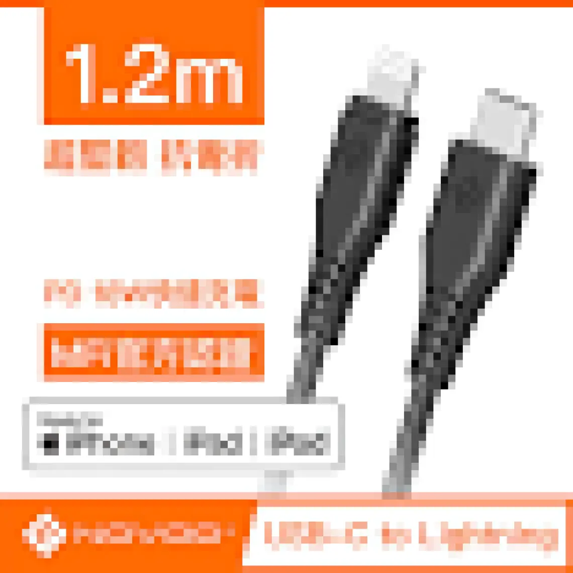 Novoo Type-C iPhone Uyumlu Lightning Hızlı Şarj Kablosu Siyah 1.2 Metre