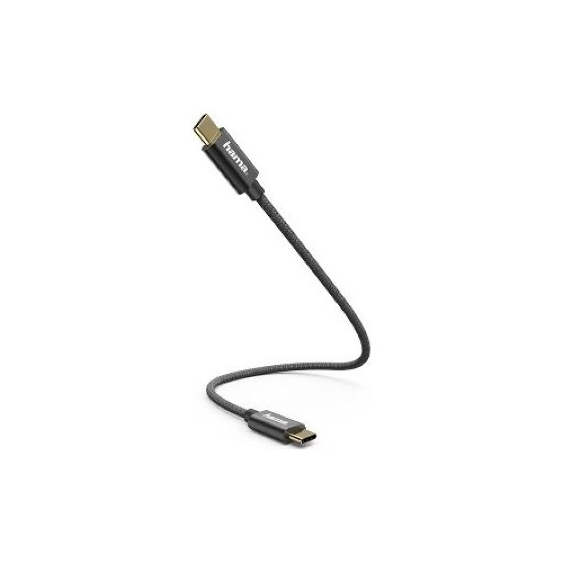 Hama 183333 0.2m USB-C - USB-C Şarj/Data Kablosu – Siyah