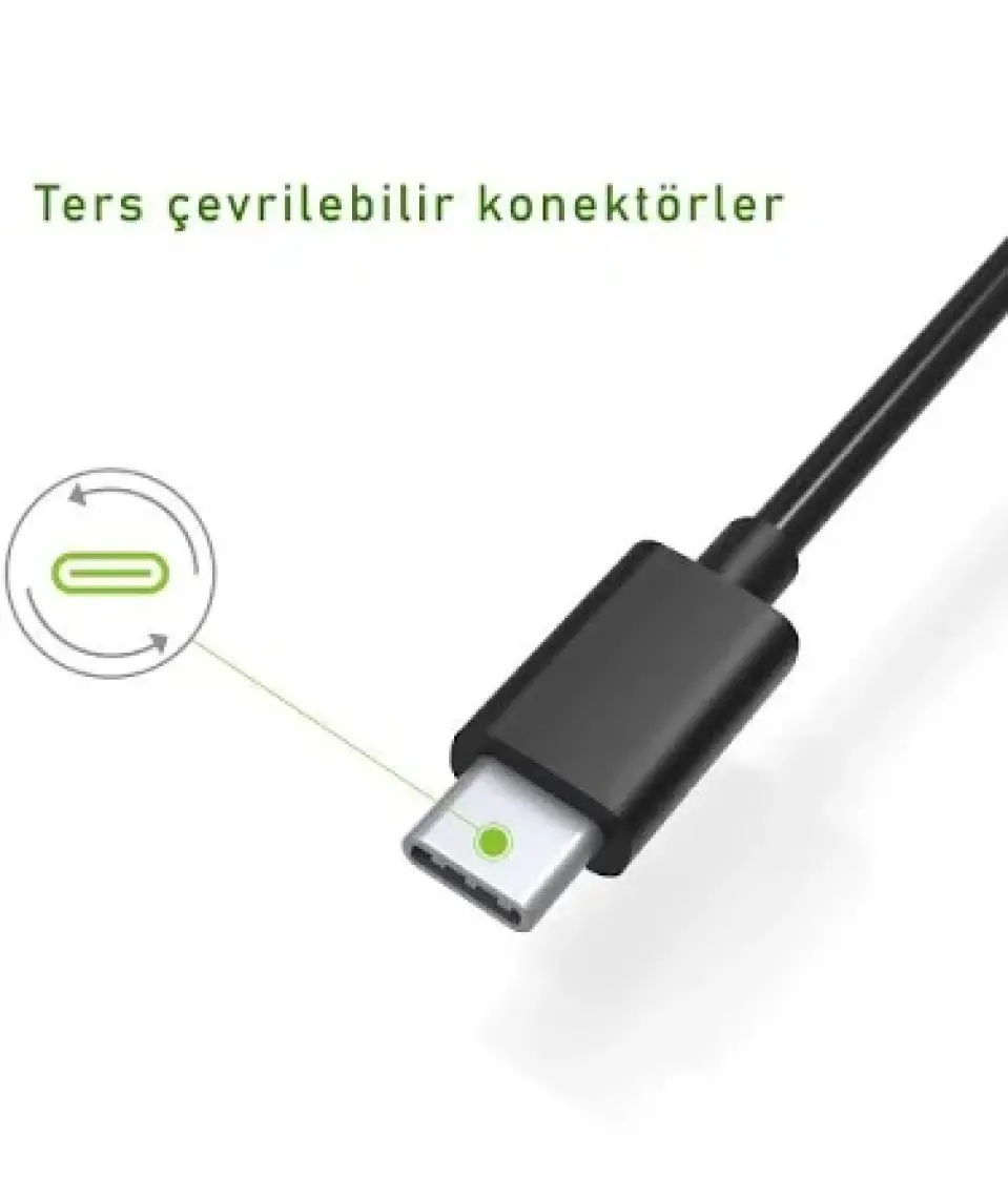 Omars USB 3.1 Type-C 3A Hızlı Şarj ve Data Kablosu Siyah
