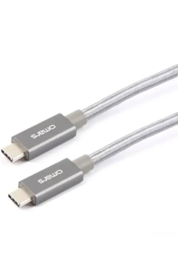 Omars Type-C 3.1 5gbps 3A Örgülü Şarj ve Data Kablosu Gri 1.5 mt