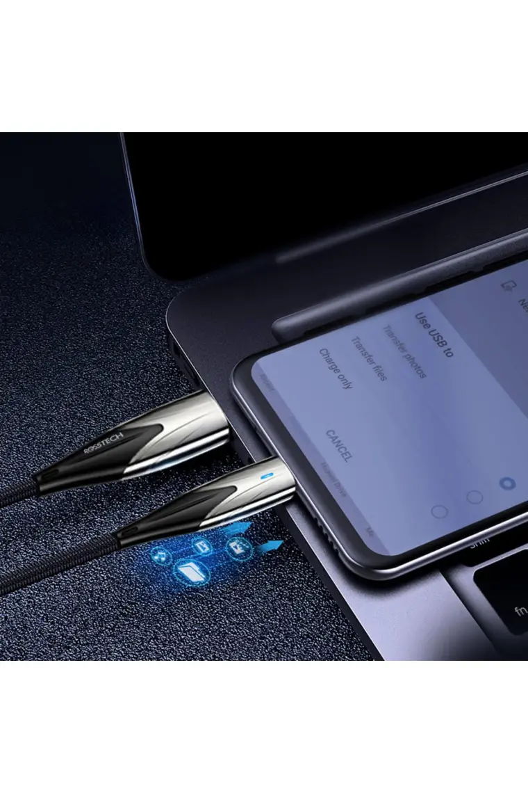 Rosstech Lightning To USB LED Hızlı Şarj Kablosu iphone Uyumlu 1m (Rosstech Türkiye Garantili)
