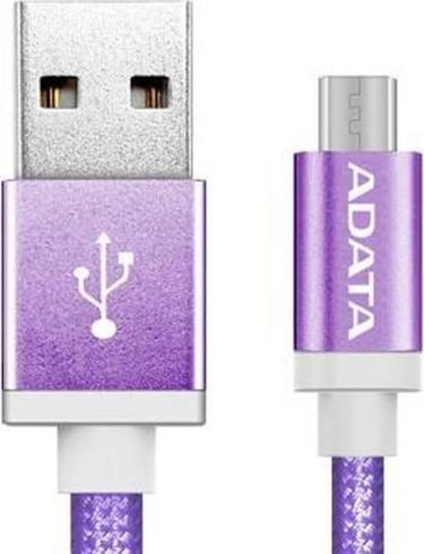 ADATA Micro USB 1MT. Şarj Kablosu Mor Alüminyum (android)