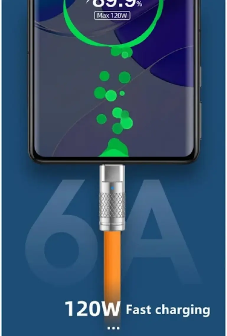 Apera BN58 iPhone Uyumlu 120W Watt 6A Süper Hızlı Şarj Data Kablosu 1 Metre Ios Kablo