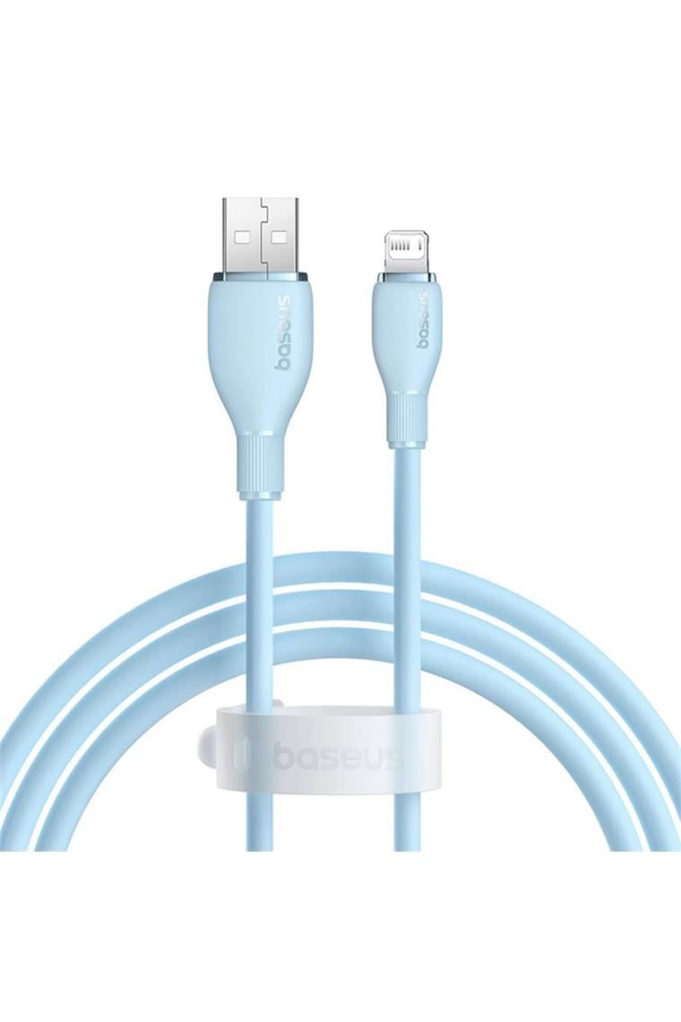 Baseus Pudding Serisi Usb To iPhone uyumlu Lightning USB iPhone Uyumlu 2.4 Amper Hızlı Şarj ve Data Aktarım Kablosu iPhone 14 , 13 ,12 11 ,x , 7 , 8 , 6 uyumlu MAVİ