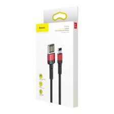Baseus Special Edition iPhone Uyumlu 2.4A 1M Hızlı Şarj Halat Usb Kablo - Kırmızı Siyah - CALKLF-G91