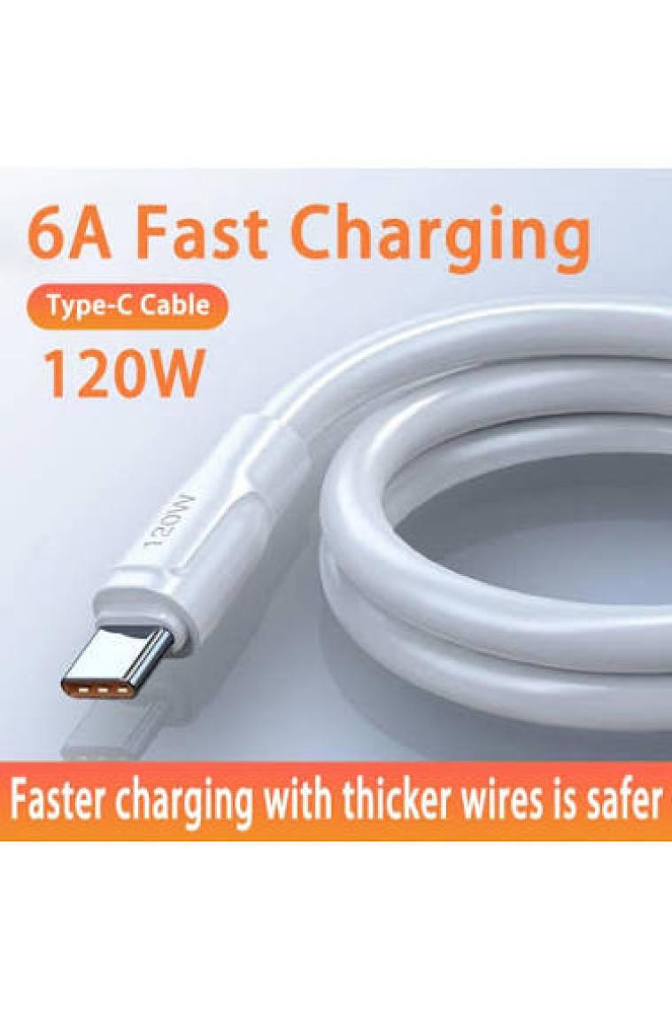 Apera BN90 Type-C Kablo 120W Süper Hızlı 6 Amper Ultra Kalın Şarj Data Kablosu