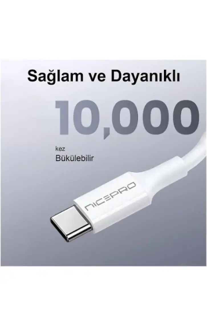 Npo UTC12 60W 1.2m Tpe USB To Type-C Hızlı Şarj ve Data Kablosu
