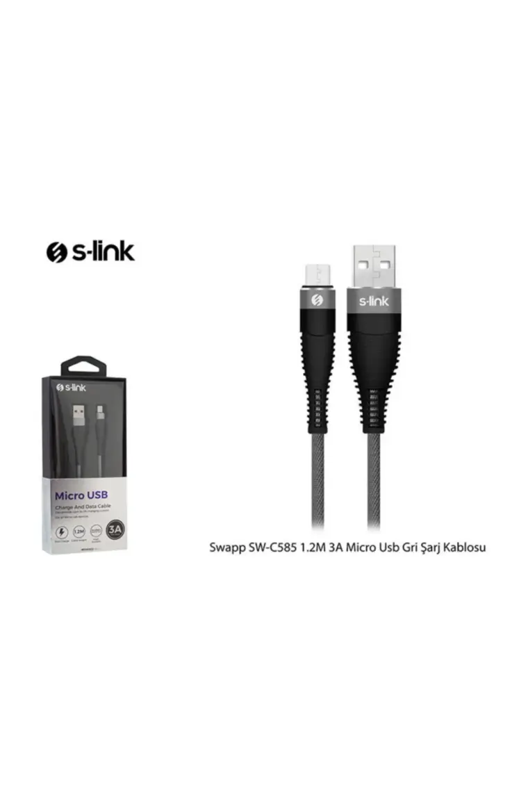 S-Link Swapp SW-C585 1.2m 3A Micro USB Kırmızı Şarj Kablosu