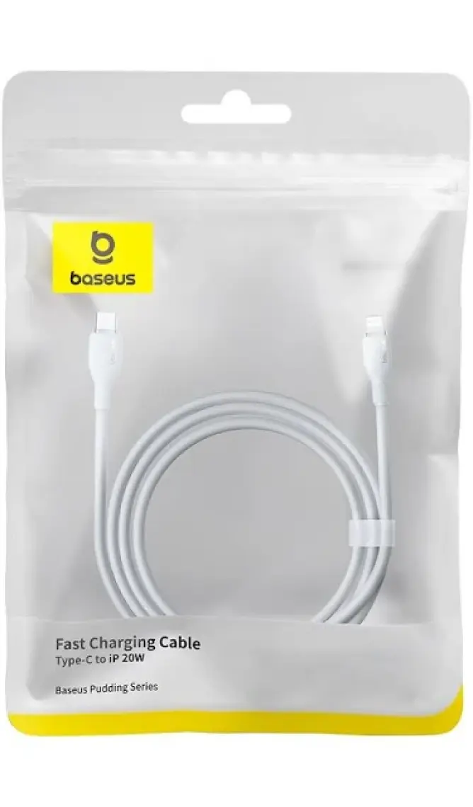 Baseus Pudding Serisi İPhone 14 13 12 11 x 7 8 Serileriyle Uyumlu 20W Type-C to iPhone Uyumlu Hızlı Şarj ve Data Aktarım Kablosu