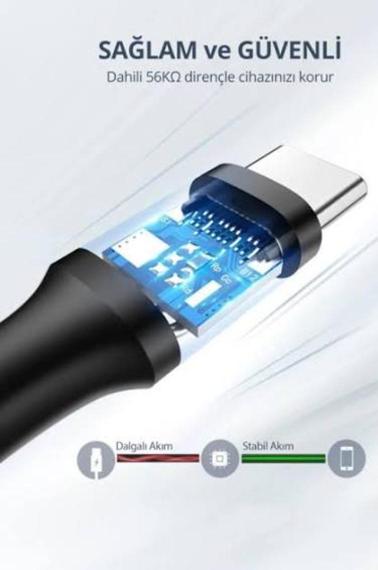 Ugreen USB Type-C Şarj ve Data Kablosu Siyah 2 Metre