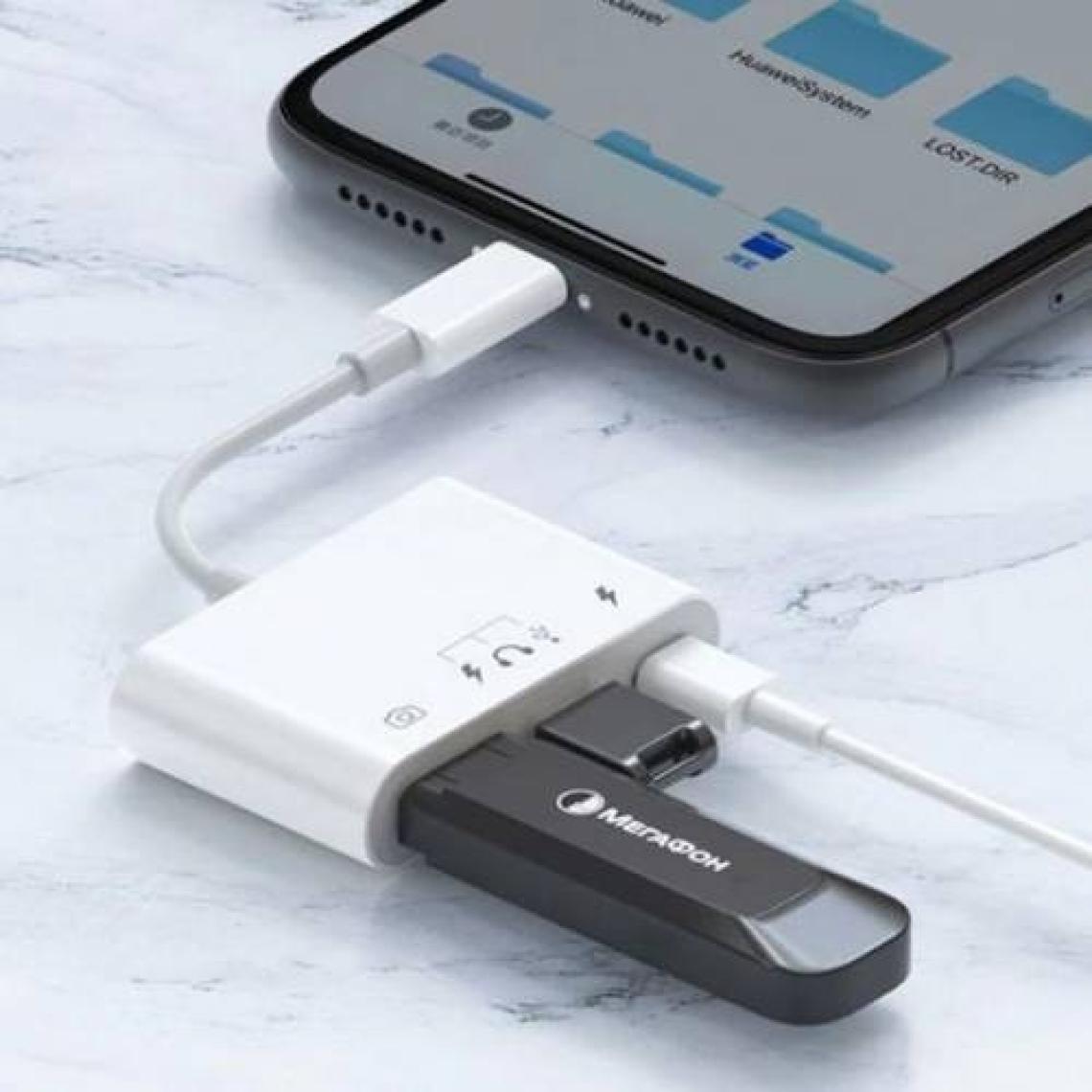 Polham Apple Iphone Otg Hub Type C To Kulaklık USB Kamera Okuyucu Iphone Klavye Mouse Okuyucu Hub