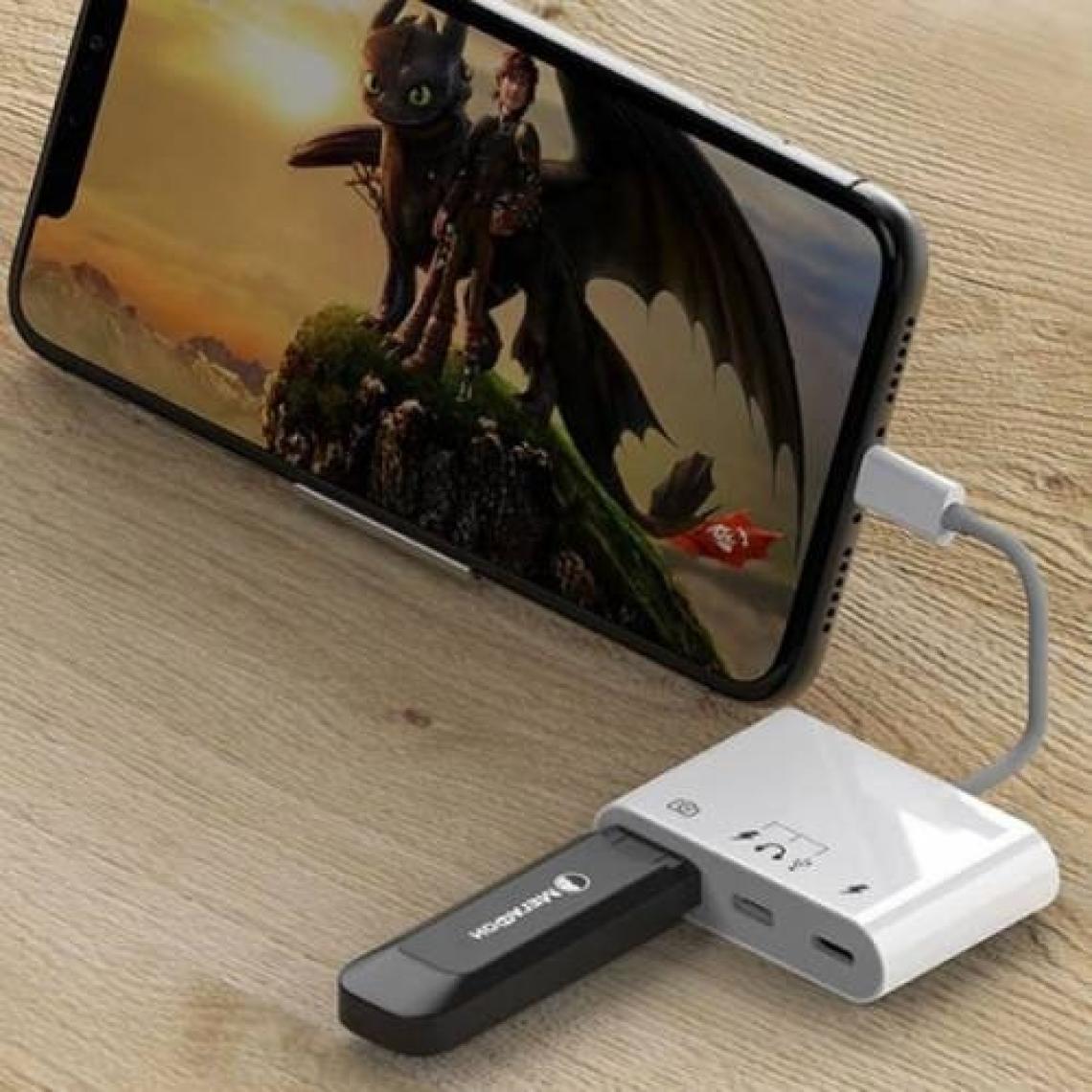 Polham Apple Iphone Otg Hub Type C To Kulaklık USB Kamera Okuyucu Iphone Klavye Mouse Okuyucu Hub