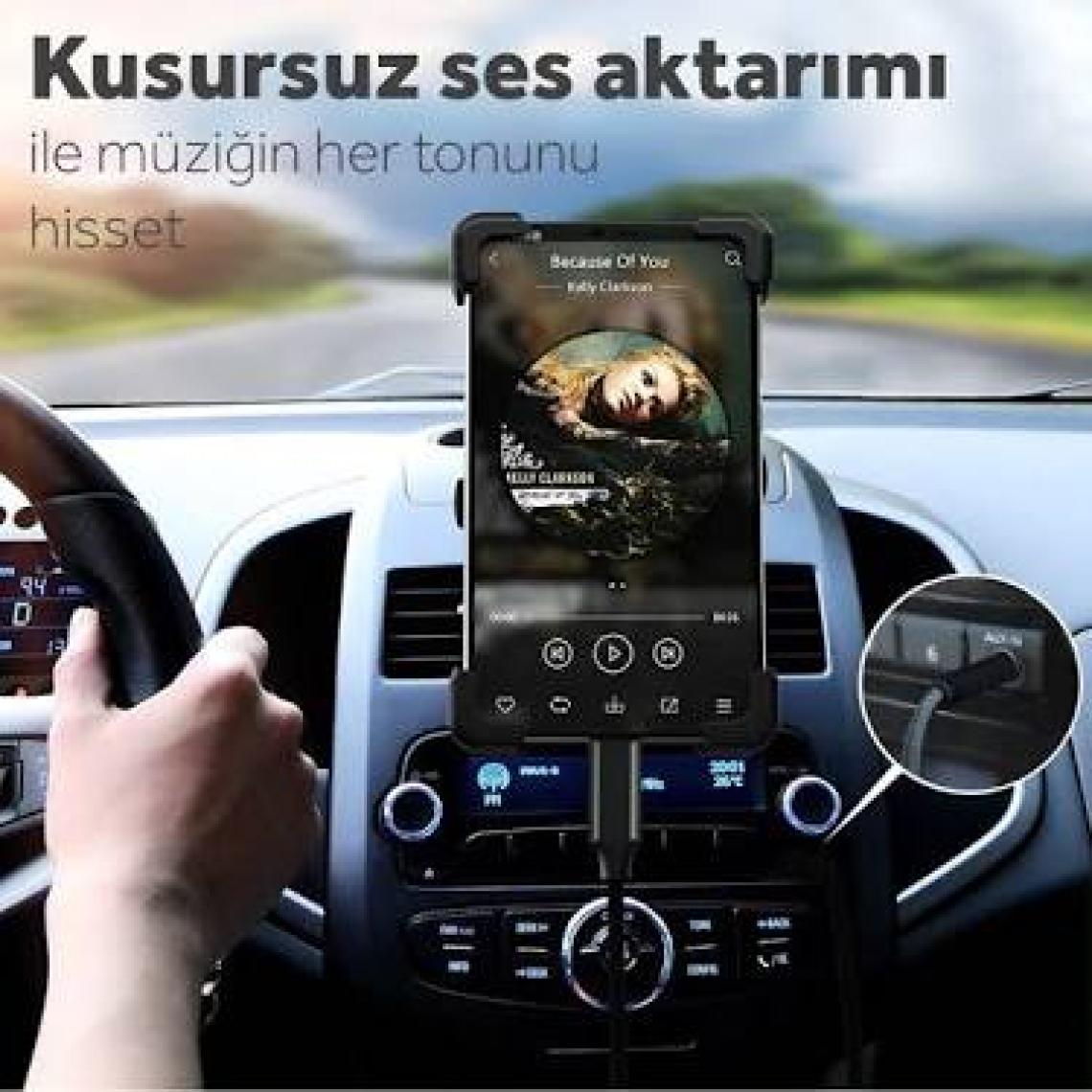 Woyax By Deji 3.5mm Aux to 3.5mm Aux Ses Kablosu Stereo Destekli Örgülü 1.2m