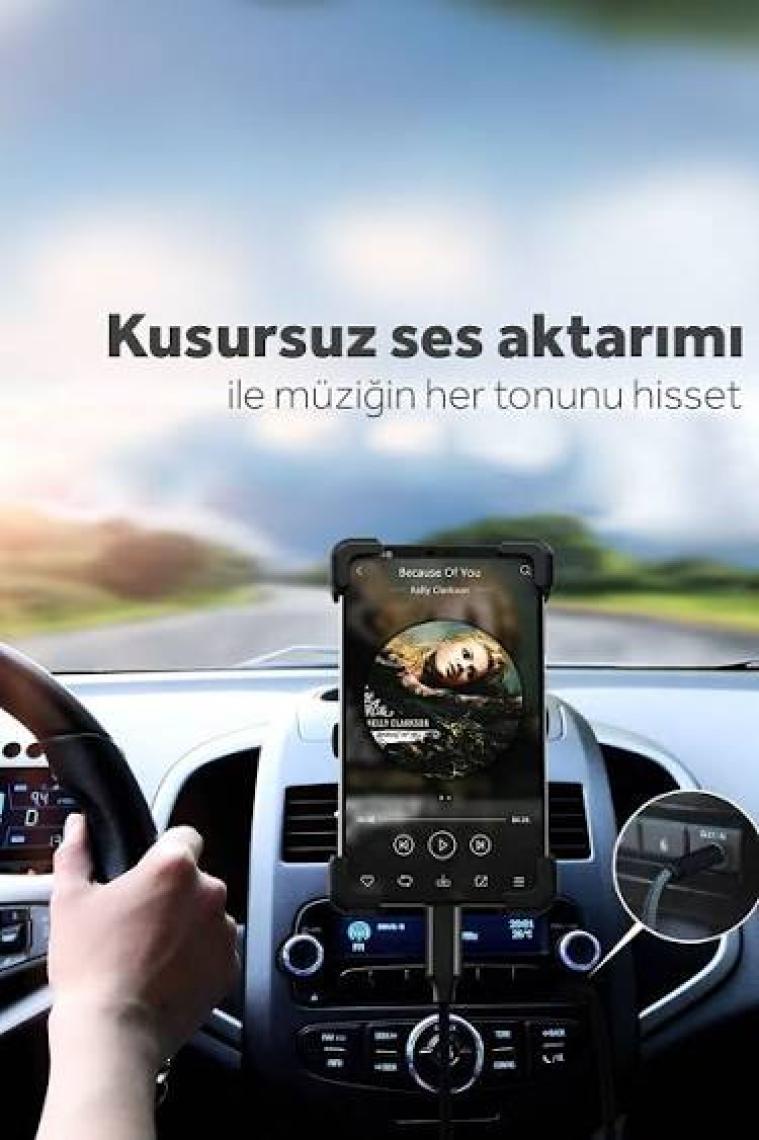 Woyax By Deji 3.5mm Aux to 3.5mm Aux Ses Kablosu Stereo Destekli Örgülü 1.2m