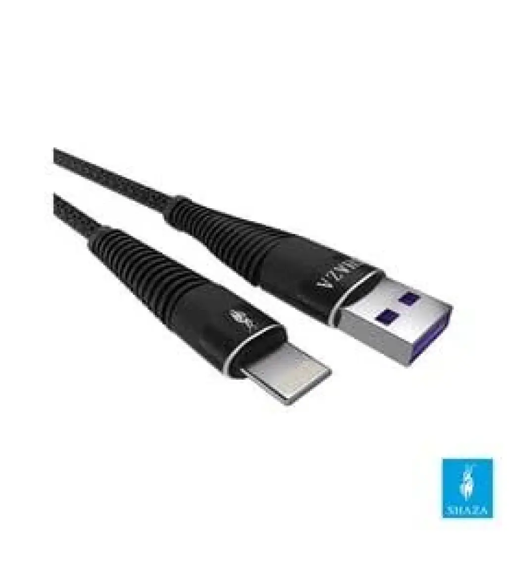 Shaza Apple iPhone Uyumlu Lightning 5A 100 W Örgülü Hızlı Şarj ve Data Kablosu 1 Metre