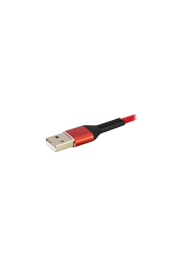 MF Product Jettpower 0008 Metal Başlıklı Örgülü 2.4A Type-C Hızlı Şarj Kablosu 1 m Kırmızı