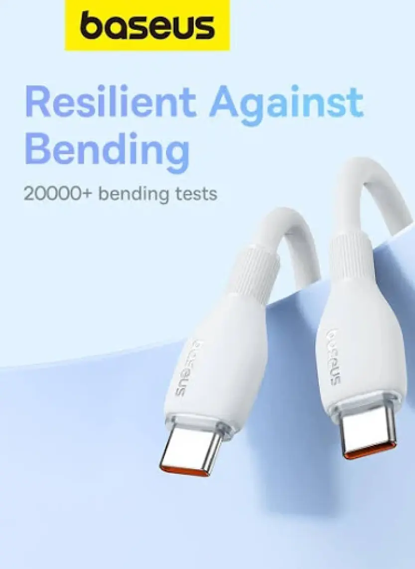 Baseus Pudding Serisi  MacBook , iPhone 15 Serileriyle Uyumlu Type-c To Type-C 100W Hızlı Şarj ve Data Aktarım Kablosu