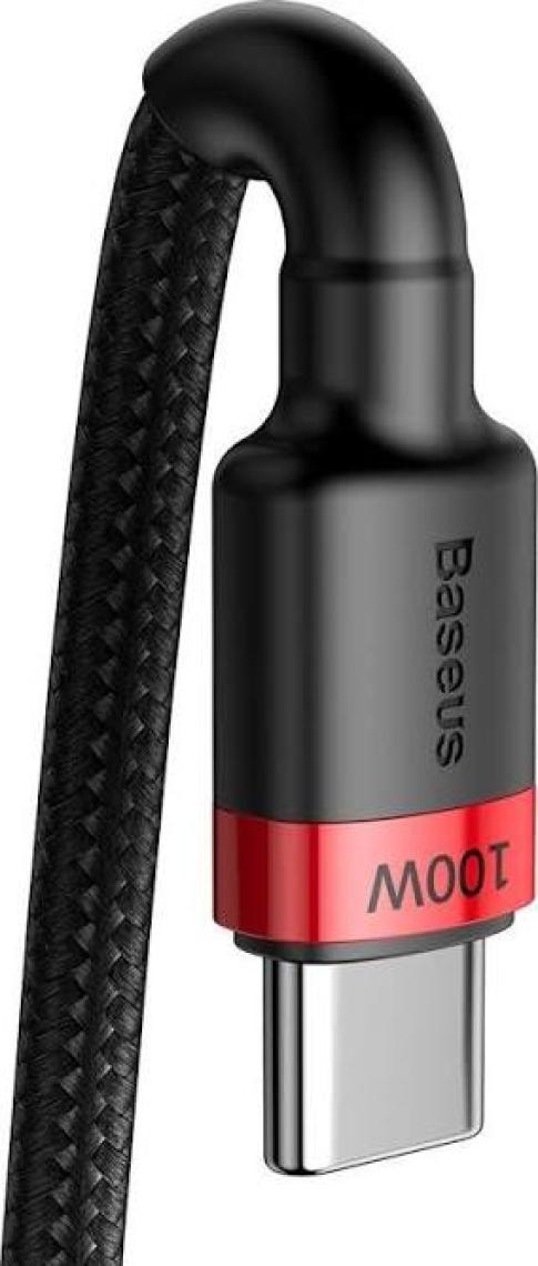 Baseus Cafule PD2.0 100W USB-C - Type-C Data ve Şarj Kablosu 20V 5A 2 mt CATKLF-AL91 - Siyah - Kırmızı
