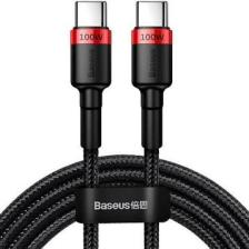 Baseus Cafule PD2.0 100W USB-C - Type-C Data ve Şarj Kablosu 20V 5A 2 mt CATKLF-AL91 - Siyah - Kırmızı