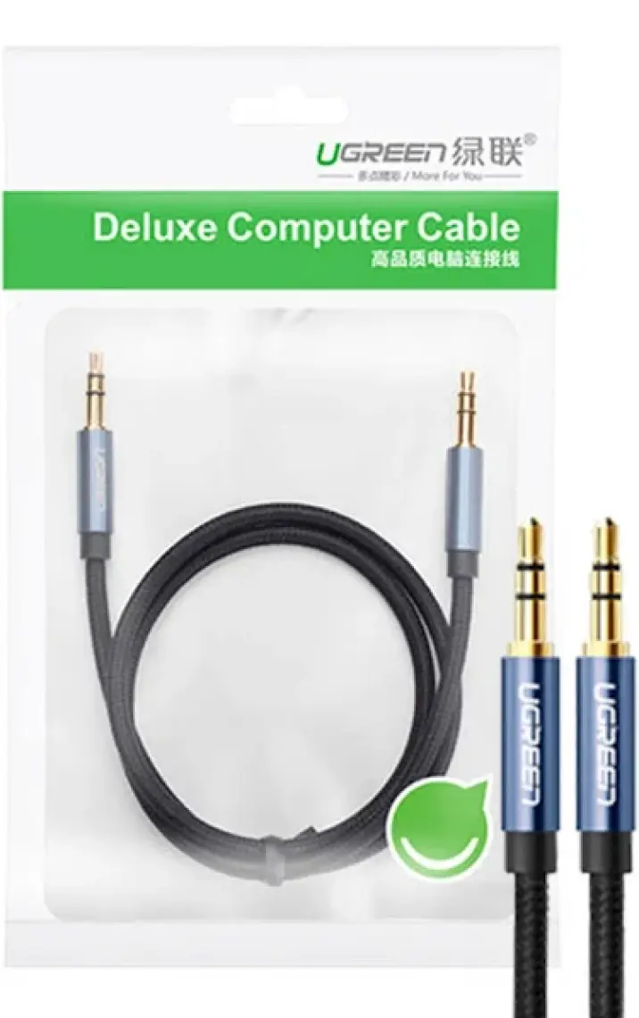 Ugreen 90 Derece L Tipi 3.5mm Aux Ses Kablosu 50 cm