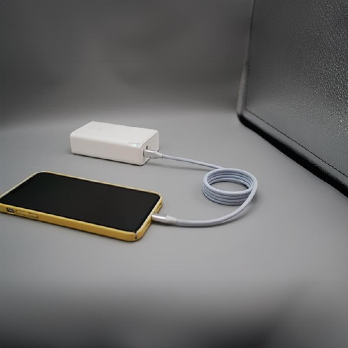 Mioji Mio SC1000 USB-C 60W Mıknatıslı Hızlı Şarj Kablosu Huawei, Samsung, Oppo, Xiaomi, iPhone-Beyaz