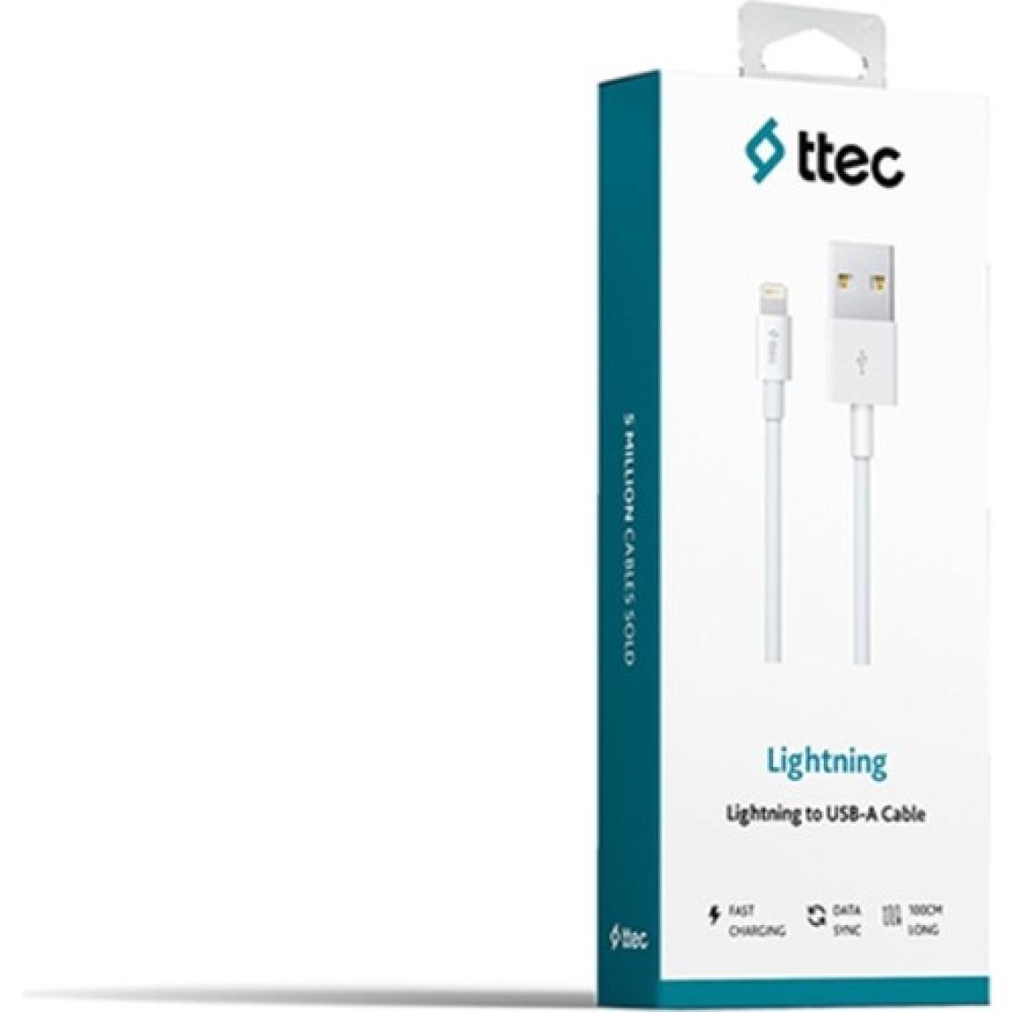 Ttec Lightning (8 Pin) Apple Uyumlu 1,2 m Data ve Şarj Kablosu – İnce Uç, Hızlı ve Güvenli Veri Transferi