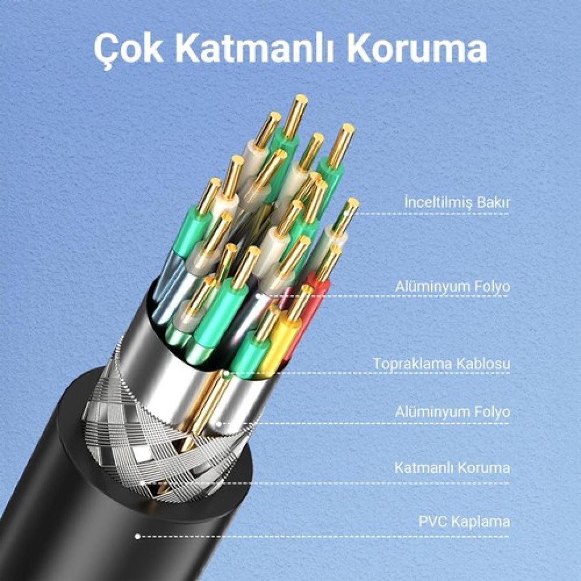 VegGieg USB 3.0 Micro B Şarj ve Data HDD Kablosu 50 cm
