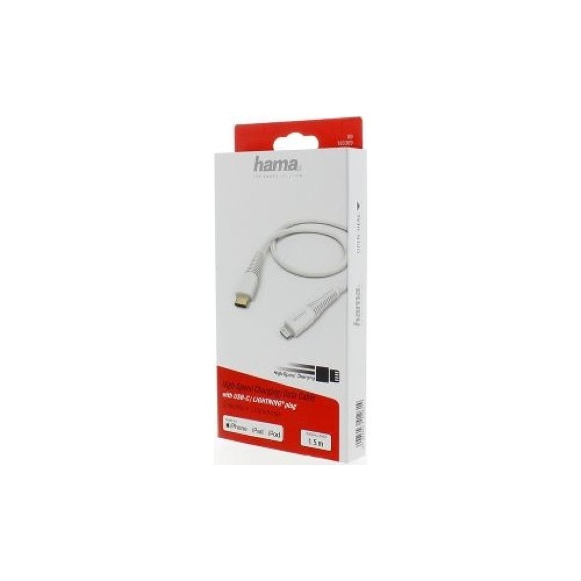 Hama 183309 1.5m USB-C - Lightning Hızlı Şarj/Data Kablosu - Beyaz
