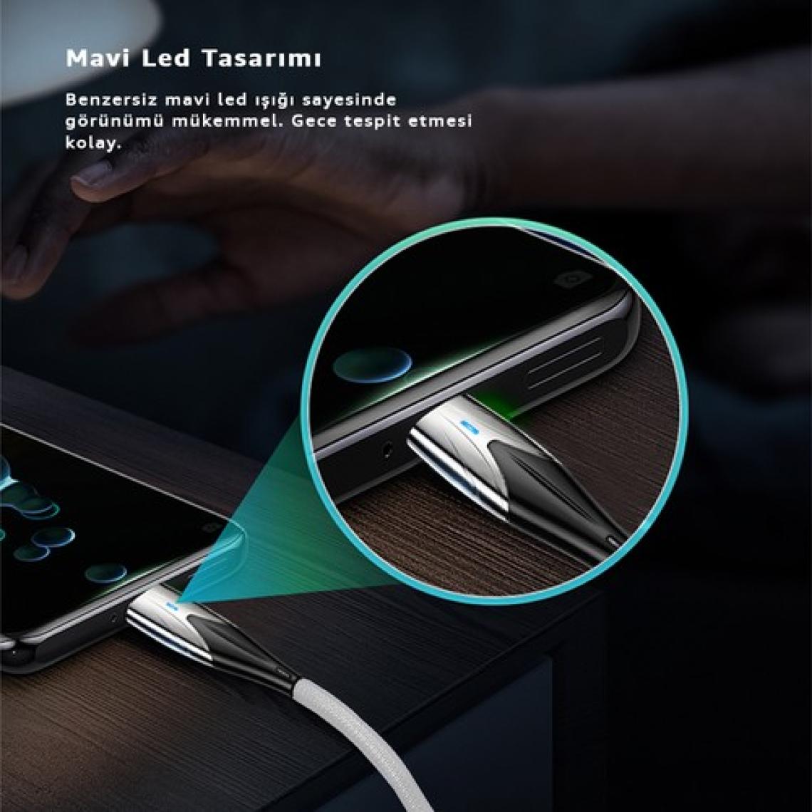 Rosstech Usb-C To Lightning 20W LED Işıklı Hızlı Şarj Kablosu (Rosstech Türkiye Garantili)