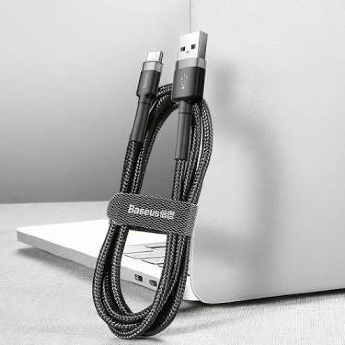 Baseus Type-C Cafule Şarj Kablosu USB 3A 1 m  - Gri Siyah - CATKLF-BG1