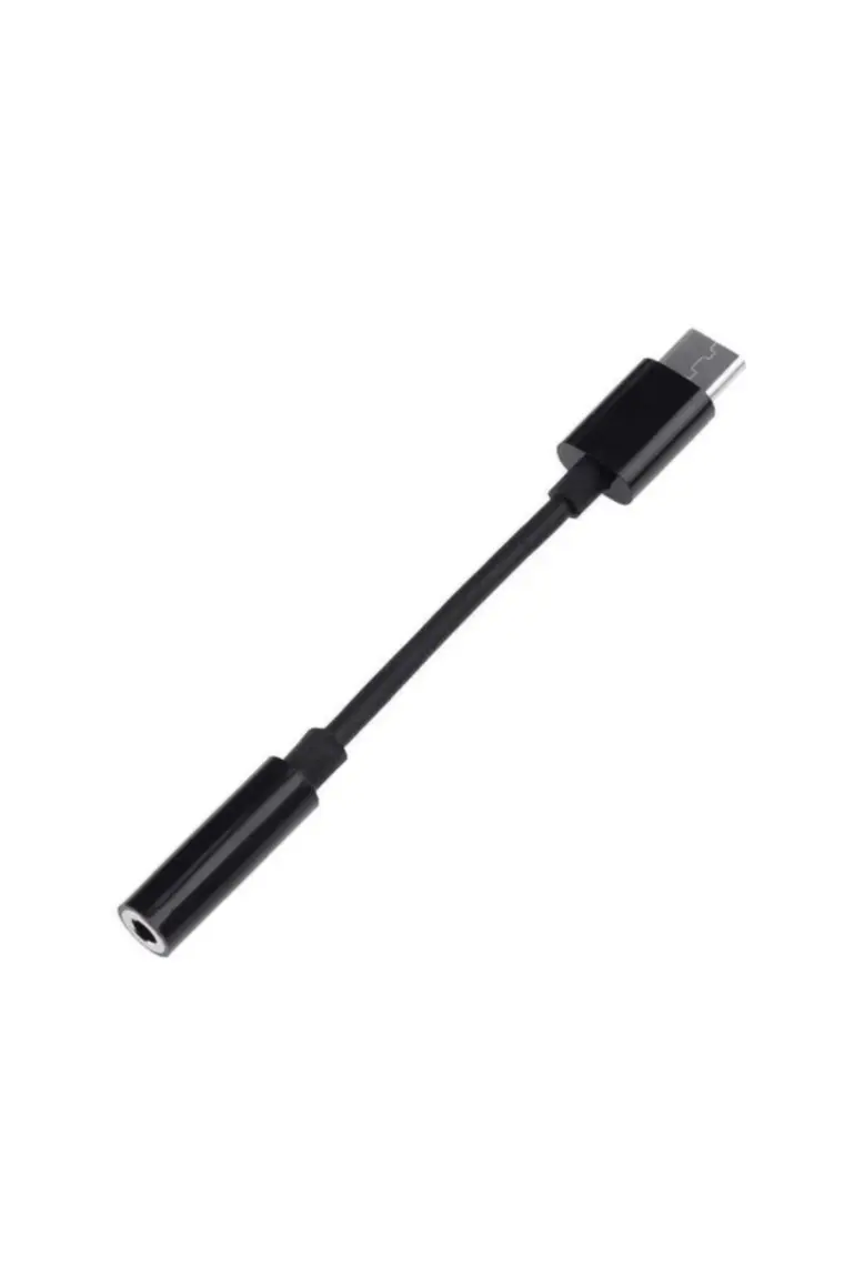 Ayex Typ-C Için 3.5mm Kulaklık ve Mikrofon Adaptörü Siyah