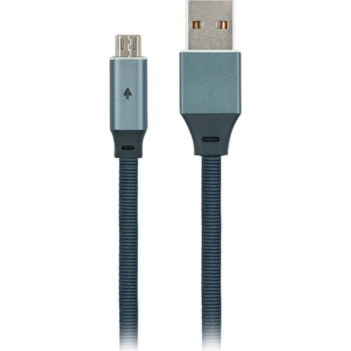 MF Product Jettpower 0019 Metal Başlıklı Örgülü 2.4A LED Göstergeli Micro USB Hızlı Şarj Kablosu 1.2 m Gri