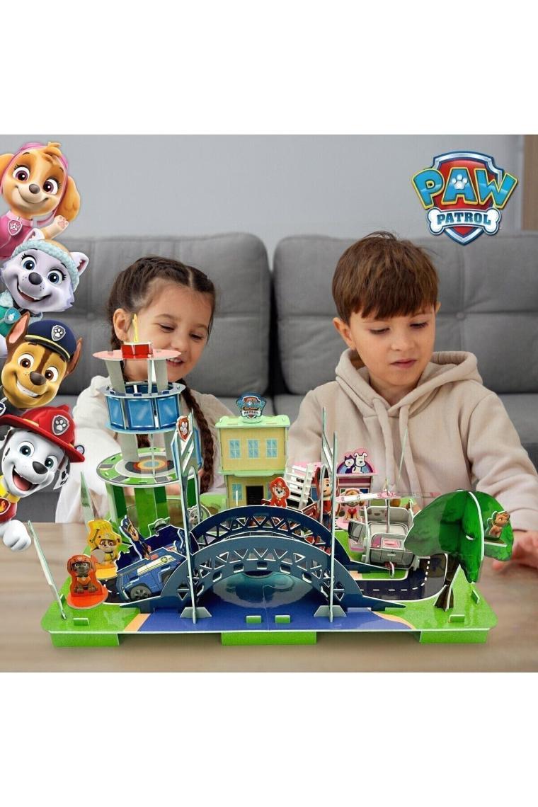 Paw Patrol City 3D Puzzle Büyük Eğitici Hikaye Oluşturma Oyun Alanı 126 Parça