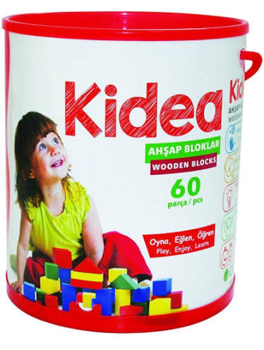 Kidea Ahşap Renkli Blok 60 Parça