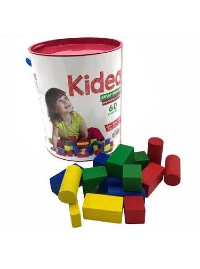 Kidea Ahşap Renkli Blok 60 Parça