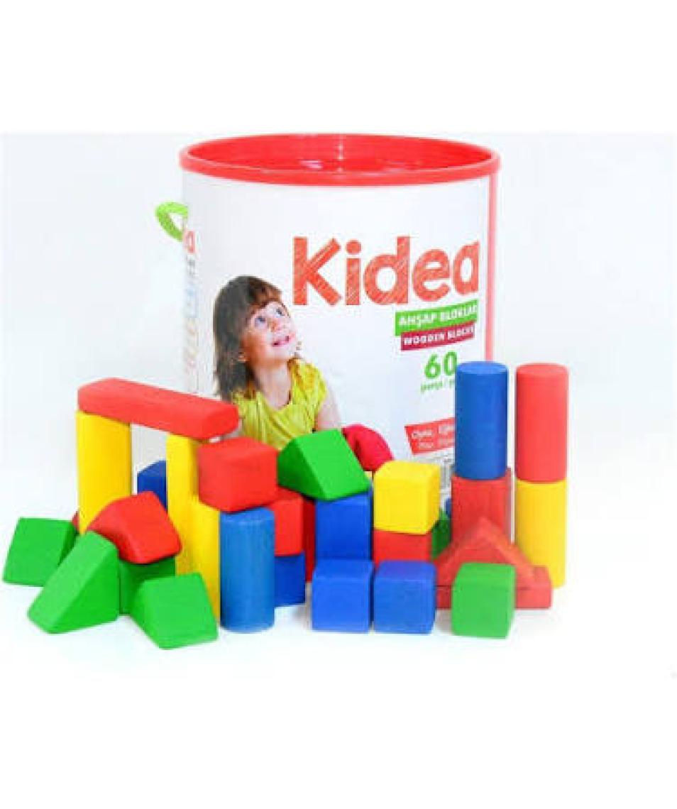 Kidea Ahşap Renkli Blok 60 Parça