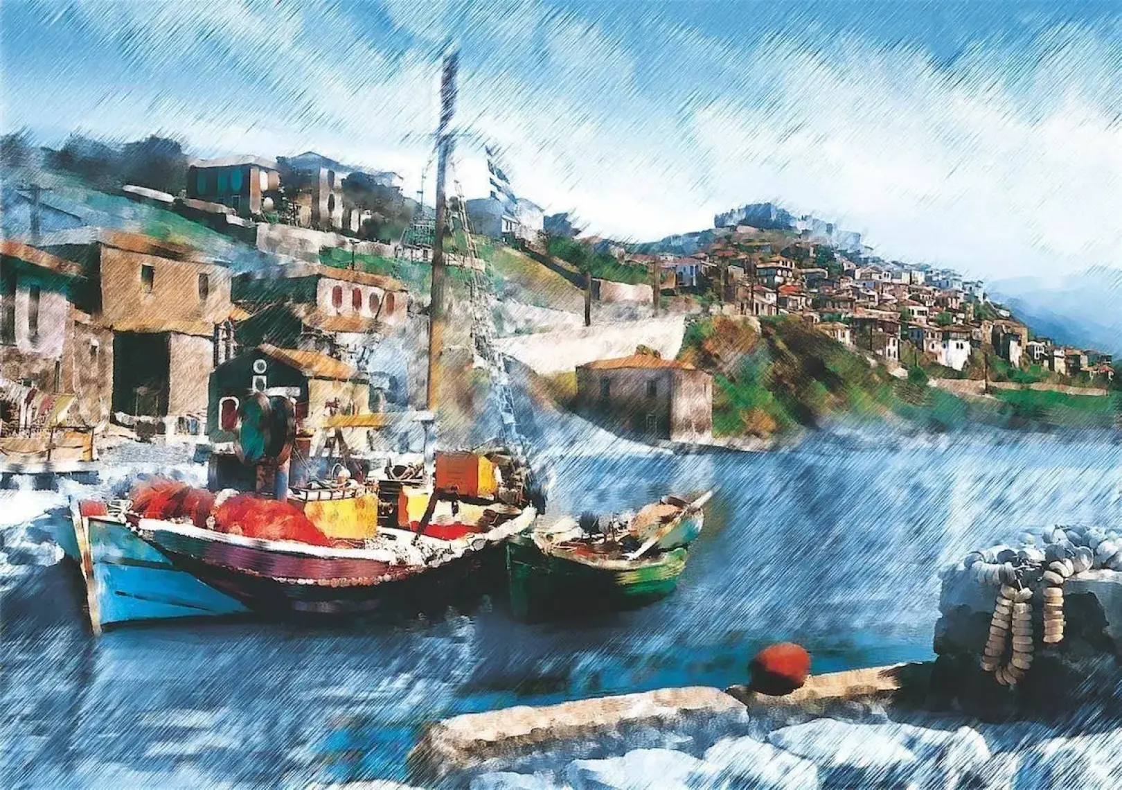 Puzz 2000 Parça Puzzle Balıkçı Teknesi