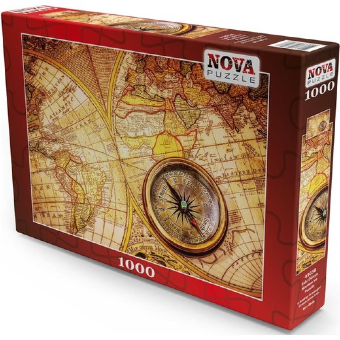 Nova Puzzle 1000 Parça Eski Dünya Haritası Ve Pusula Puzzle