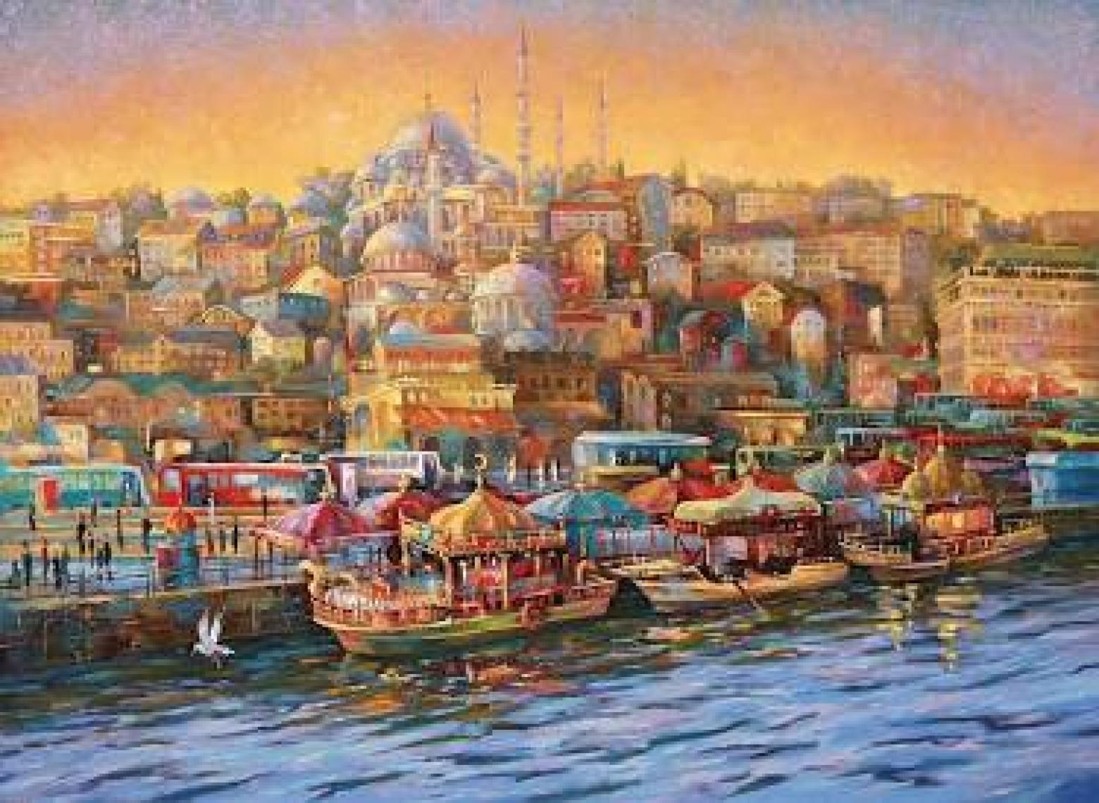 Nova Puzzle 1000 Parça İstanbul Eminönü Balıkçıları Puzzle - Nikolay Sivenkov
