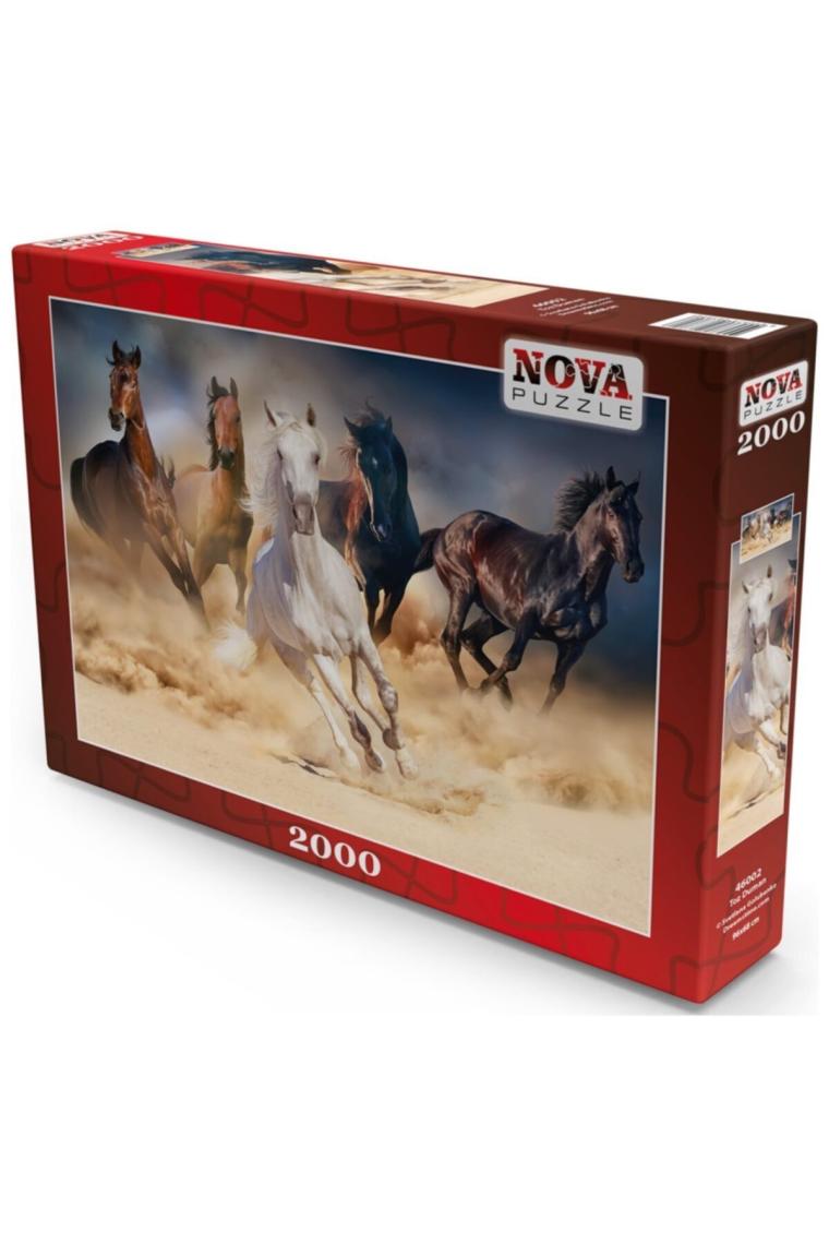 Nova Puzzle 2000 Parça Toz Duman Koşan Atlar Puzzle - 46002