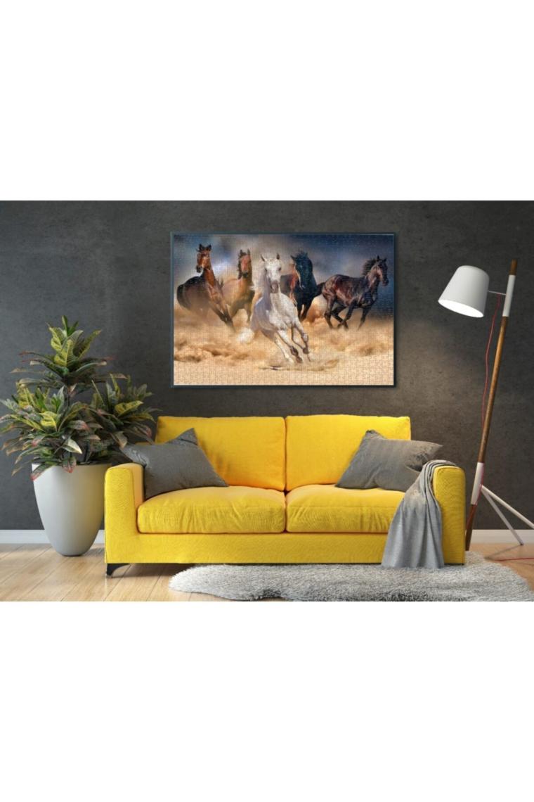 Nova Puzzle 2000 Parça Toz Duman Koşan Atlar Puzzle - 46002