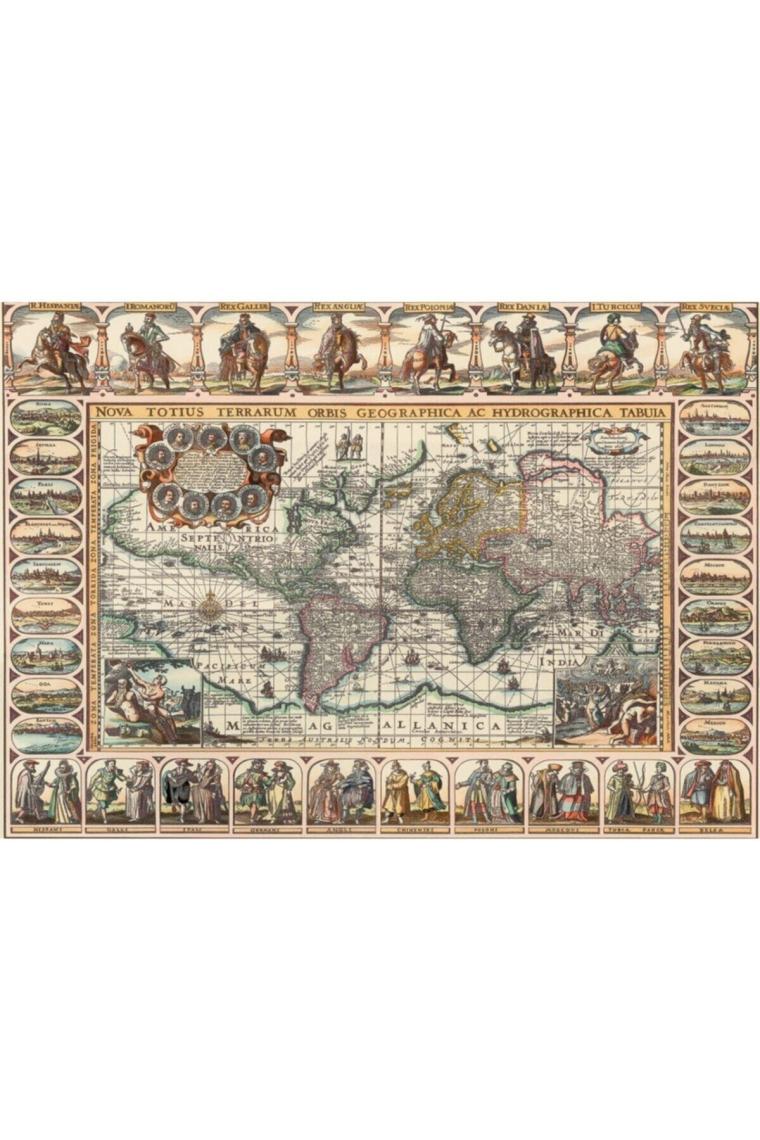 Eski Dünya Haritası 1000 Parça Puzzle