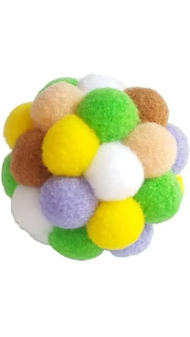 Mixpet Renkli Ponpon Top Kedi Oyuncağı 7 cm