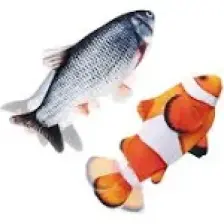 Hediye Filesi Kedi Oyuncağı Balık Şarjlı Hareket Eden Balık Oyuncak Büyük Boy Bez 30X13 cm